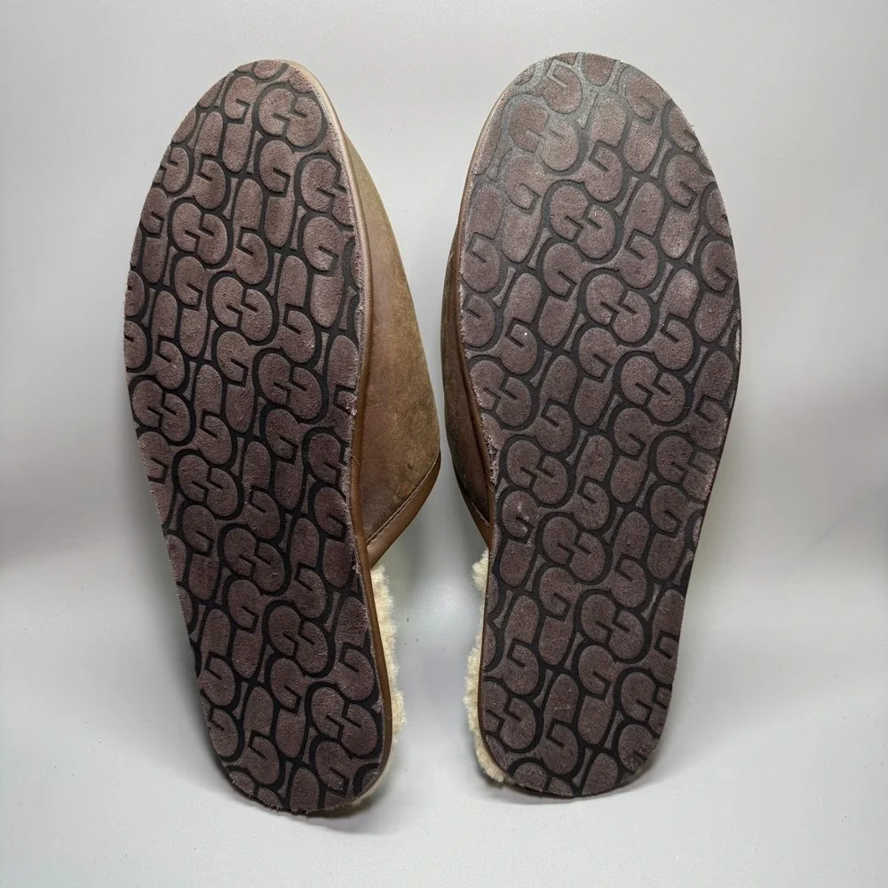 UGG SCUFF MEN SLIPPERS LEATHER‎ Brown US 14 /UK 13  /EU 48.5